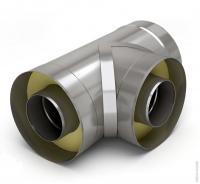 Дымоход тройник 90° M/F/M, D80, L=220mm Arderia (10073)