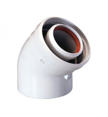 Дымоход угол коаксиальный 45°, F60/100, А-008 Arderia (2601111)